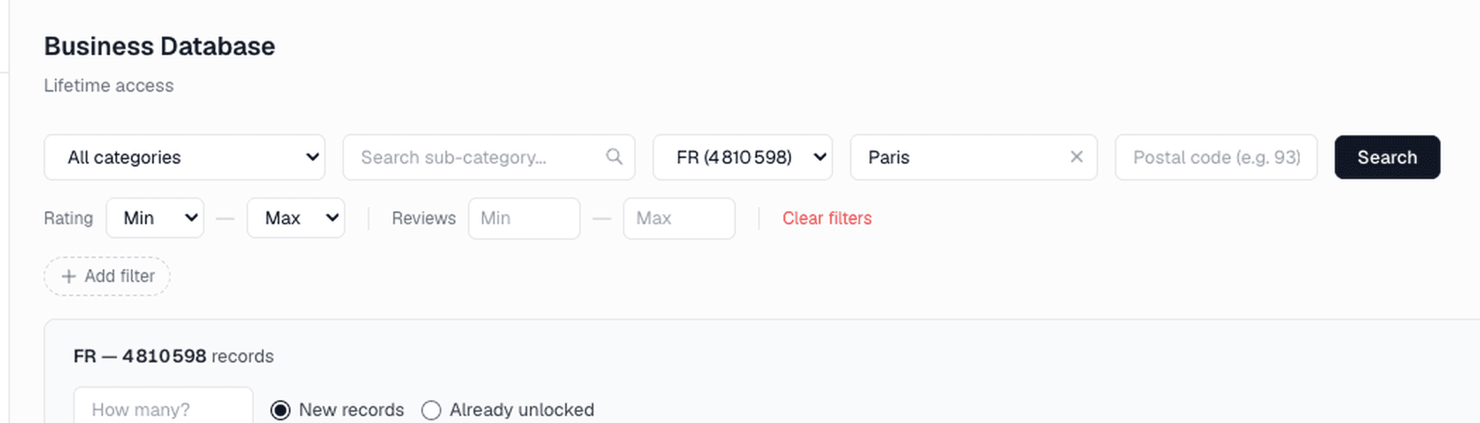 Search by city, region or country